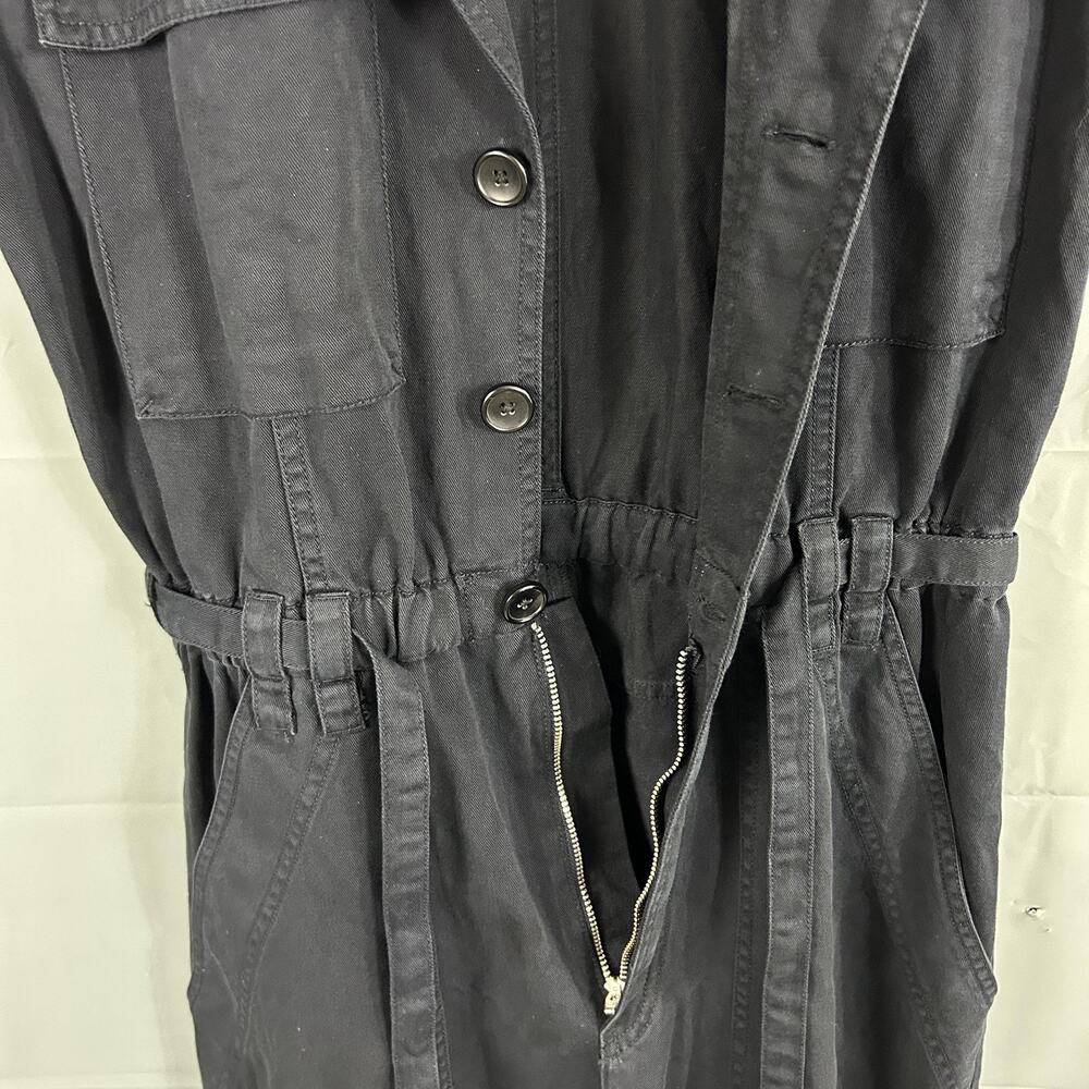 ALC Jumpsuit 6 Rivington Belted Twill Utility Wide Leg Cotton Blue Casual - Picture 8 of 16